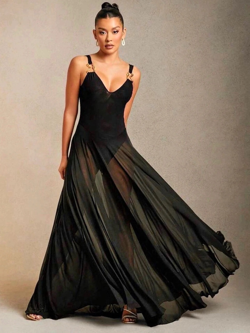 Agua Bendita Meeg Solstice Maxi Dress Black